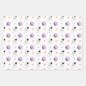 水彩宇宙銀河系宇宙飛行士 ラッピングペーパーシート (正面)