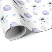 水彩宇宙銀河系宇宙飛行士 ラッピングペーパー (ロールコーナー)