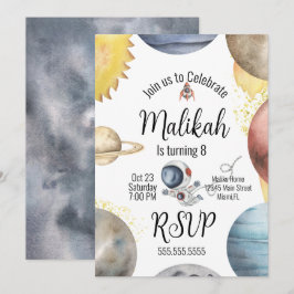 水彩宇宙銀河系惑星誕生会 招待状