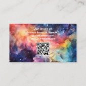 水彩宇宙銀河系抽象芸術 モダン 名刺 (裏面)
