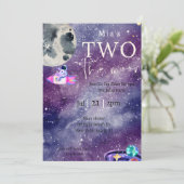 水彩宇宙銀河系2ザムーン誕生日 招待状 (スタンド正面)