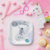 水彩宇宙飛行士および宇宙 ペーパープレート (パーティー)