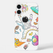 水彩宇宙飛行士かわいい宇宙ドードル Case-Mate iPhoneケース (裏面)