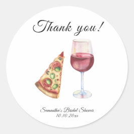 水彩完璧なペア ブライダルシャワー お礼 ラウンドシール