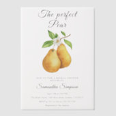 水彩完璧な梨の花のブライダルシャワー ベラム紙招待状 (正面)