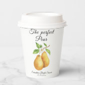 水彩完璧な梨の花のブライダルシャワー 紙コップ (正面)