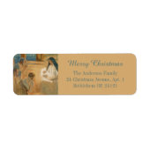 水彩宗教クリスチャンメリークリスマス ラベル (正面)