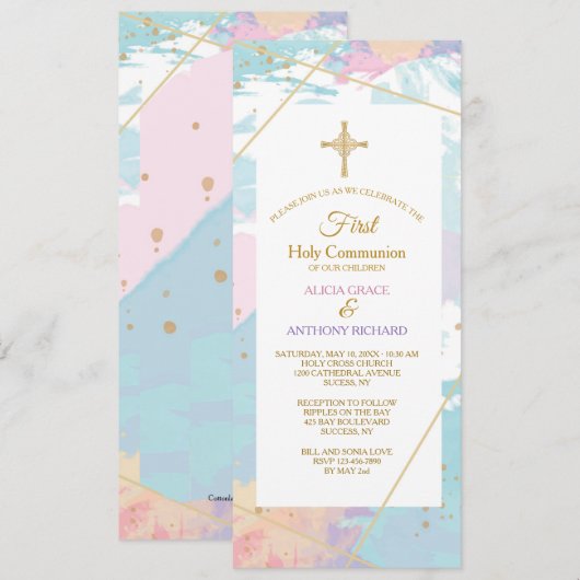 水彩宗教招待状 招待状 (正面/裏面)