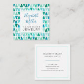 水彩宝石手作りジュエリー名刺 スクエア名刺 (正面/裏面)