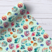 水彩宝石珠宝图案 ラッピングペーパー