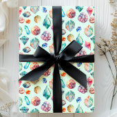 水彩宝石珠宝图案 ラッピングペーパー