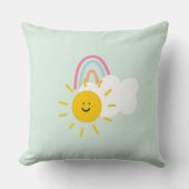 水彩宝虹と太陽 クッション (正面)