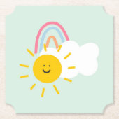 水彩宝虹と太陽 ペーパーコースター (正面)