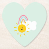 水彩宝虹と太陽 ペーパーコースター (正面)