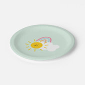 水彩宝虹と太陽 ペーパープレート (アングル)