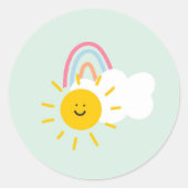 水彩宝虹と太陽 ラウンドシール (正面)