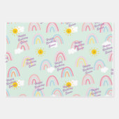 水彩宝虹と太陽 ラッピングペーパーシート (正面)