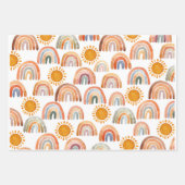 水彩宝虹と太陽 ラッピングペーパーシート (正面)