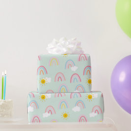 水彩宝虹と太陽 ラッピングペーパー