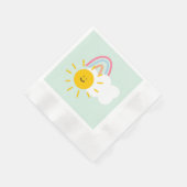水彩宝虹と太陽 縁ありカクテルナプキン (角)