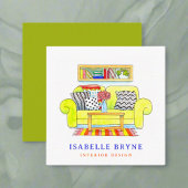 水彩家具インテリアデザイナーデコレータ スクエア名刺