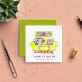 水彩家具インテリアデザイナーデコレータ スクエア名刺