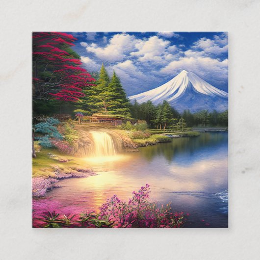 水彩富士は日本一の山 スクエア名刺 (正面)