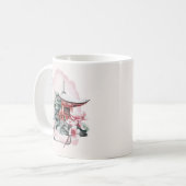 水彩寺日本の桜花 コーヒーマグカップ (正面左)