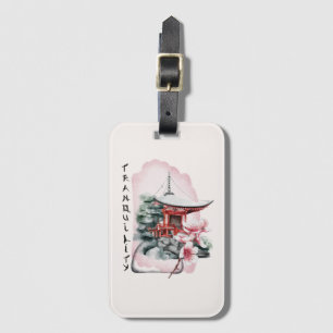 水彩寺日本の桜花 ラゲッジタグ