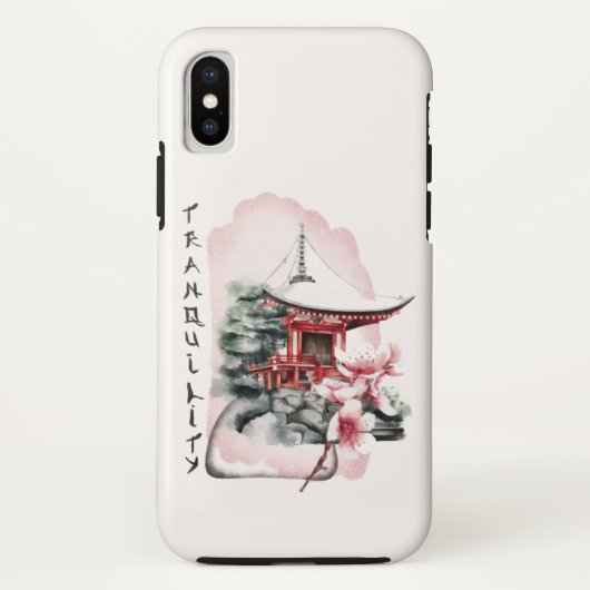 水彩寺日本の桜花 Case-Mate iPhoneケース (裏面)