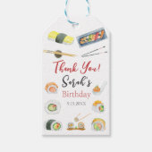 水彩寿司と刺身ありがとう誕生日 ギフトタグ (正面)