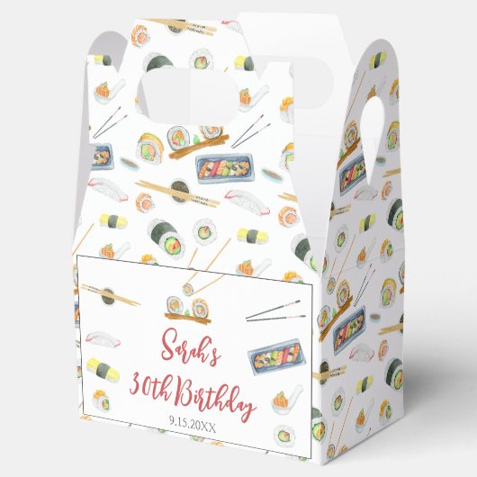 水彩寿司と刺身任意の年齢誕生日 フェイバーボックス (オープン)