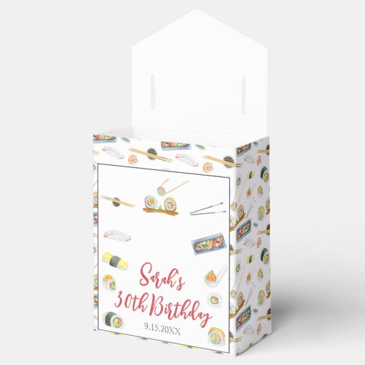 水彩寿司と刺身任意の年齢誕生日 フェイバーボックス (オープン)