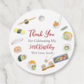 水彩寿司と刺身誕生日ありがとう フェイバータグ (正面)