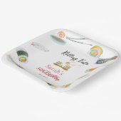 水彩寿司と刺身誕生日白 ペーパープレート (傾斜あり)