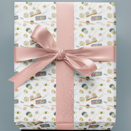 水彩寿司と刺身 ラッピングペーパー