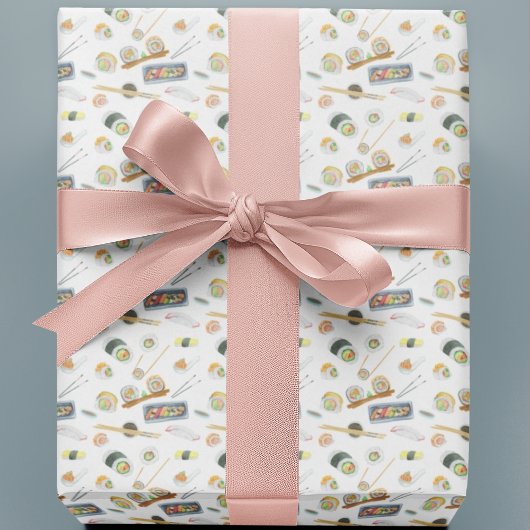 水彩寿司と刺身 ラッピングペーパー