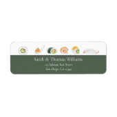 水彩寿司と刺身 ラベル (正面)