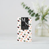 水彩寿司アジアンシェフ調理師自家製フード 名刺 (スタンド正面)