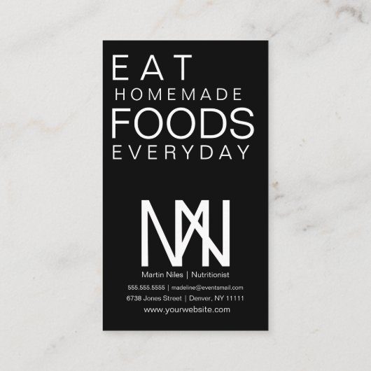 水彩寿司アジアンシェフ調理師自家製フード 名刺 (裏面)