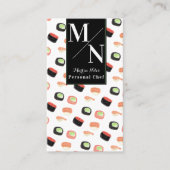 水彩寿司アジアンシェフ調理師自家製フード 名刺 (正面)