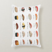 水彩寿司チャート アクセントクッション (正面(垂直))