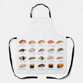 水彩寿司チャート エプロン (正面)