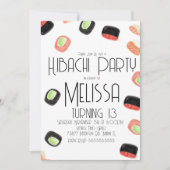 水彩寿司10代の誕生日火鉢店 招待状 (正面)