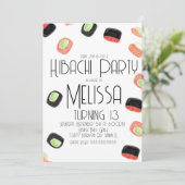 水彩寿司10代の誕生日火鉢店 招待状 (スタンド正面)