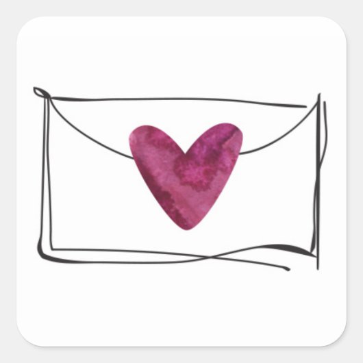 水彩封筒シール スクエアシール (正面)