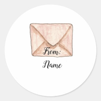水彩封筒ステッカーから ラウンドシール
