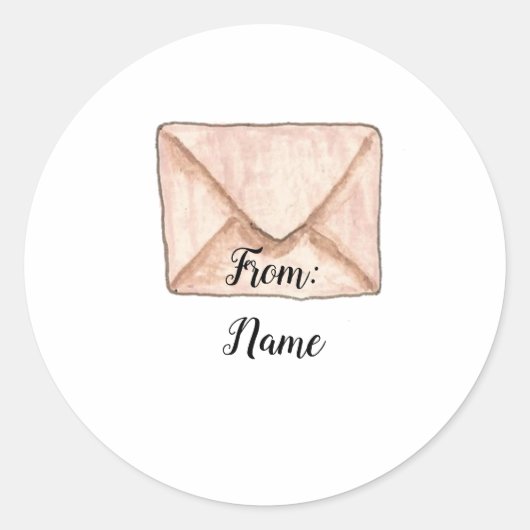 水彩封筒ステッカーから ラウンドシール (正面)