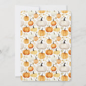 水彩小さなかぼちゃオレンジ色の赤ちゃんシャワー 招待状 (裏面)