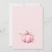 水彩小さなかぼちゃピンクの女の子の赤ちゃんシャワー 招待状 (裏面)
